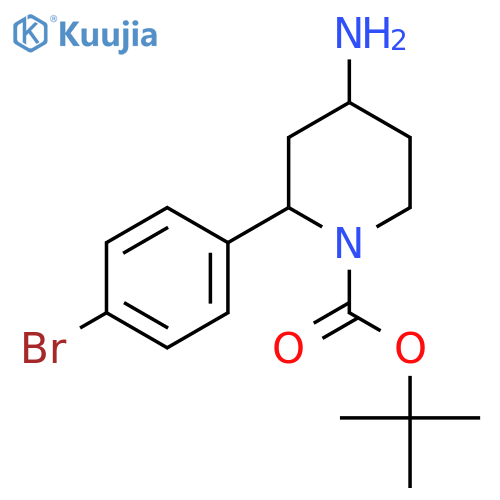 Tert-butyl 4-amino-2-(4-bromophenyl)piperidine-1-carboxylate structure
