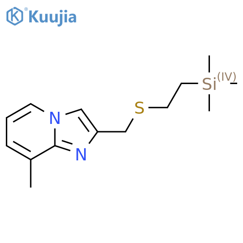 8-methyl-2-({2-(trimethylsilyl)ethylsulfanyl}methyl)imidazo1,2-apyridine structure