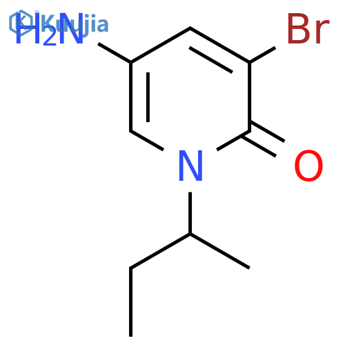 5-amino-3-bromo-1-(butan-2-yl)-1,2-dihydropyridin-2-one structure