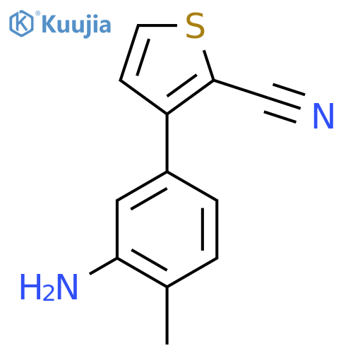 3-(3-amino-4-methylphenyl)thiophene-2-carbonitrile structure