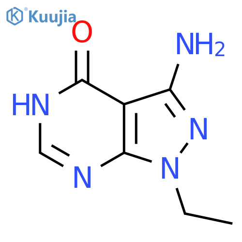 3-amino-1-ethyl-1H,4H,5H-pyrazolo3,4-dpyrimidin-4-one structure