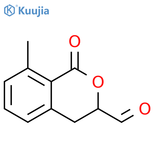 1H-2-Benzopyran-3-carboxaldehyde, 3,4-dihydro-8-methyl-1-oxo- structure