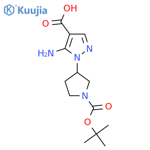5-amino-1-{1-(tert-butoxy)carbonylpyrrolidin-3-yl}-1H-pyrazole-4-carboxylic acid structure