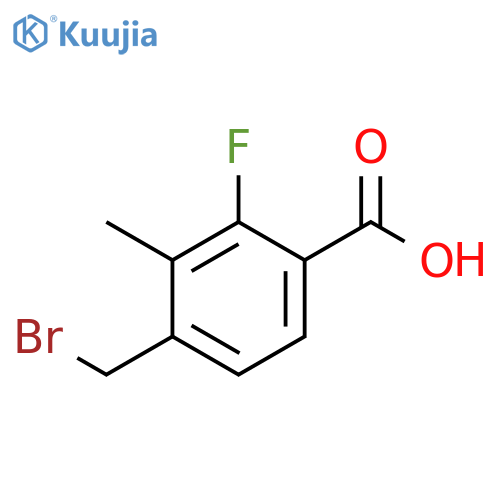Benzoic acid, 4-(bromomethyl)-2-fluoro-3-methyl- structure
