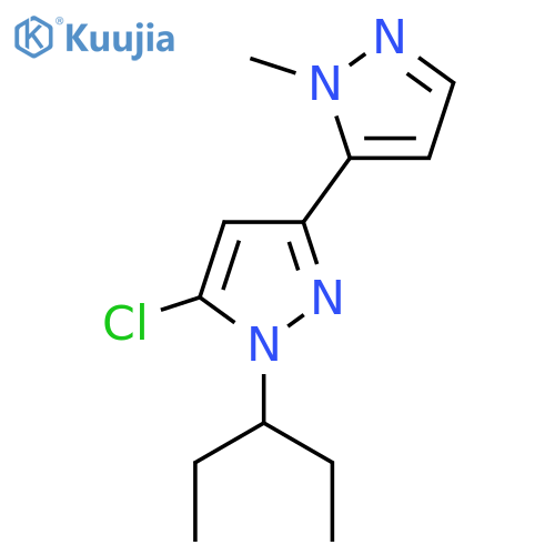 5-chloro-3-(1-methyl-1H-pyrazol-5-yl)-1-(pentan-3-yl)-1H-pyrazole structure