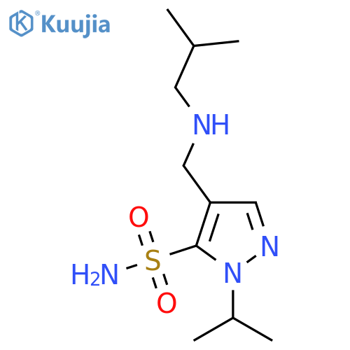 4-{[(2-methylpropyl)amino]methyl}-1-(propan-2-yl)-1H-pyrazole-5-sulfonamide structure