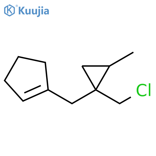 Cyclopentene, 1-[[1-(chloromethyl)-2-methylcyclopropyl]methyl]- structure
