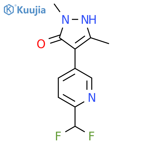 4-[6-(difluoromethyl)pyridin-3-yl]-1,3-dimethyl-1H-pyrazol-5-ol structure