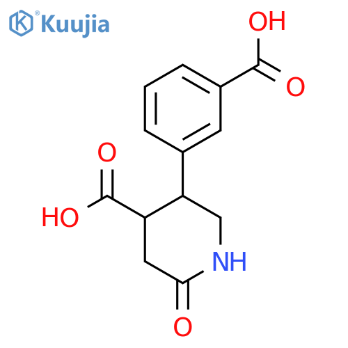 5-(3-Carboxyphenyl)-2-oxopiperidine-4-carboxylic acid structure