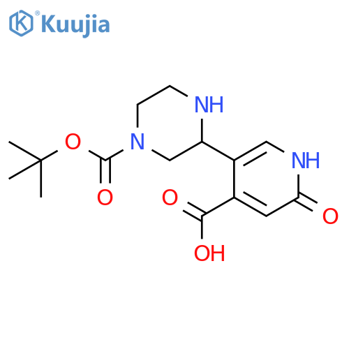 5-{4-[(Tert-butoxy)carbonyl]piperazin-2-yl}-2-hydroxypyridine-4-carboxylic acid structure
