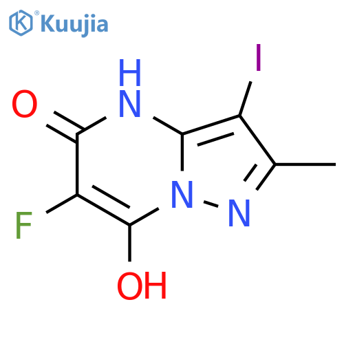 6-fluoro-3-iodo-2-methylpyrazolo1,5-apyrimidine-5,7-diol structure