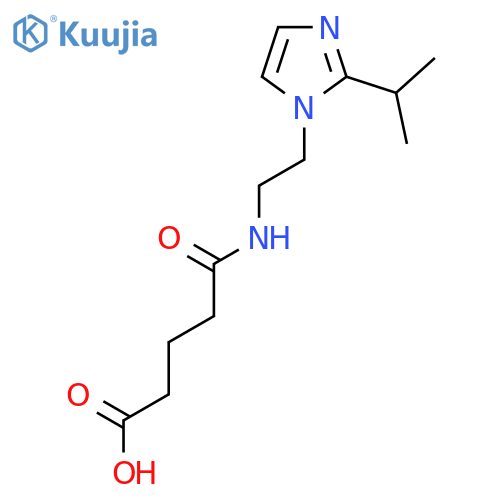 4-({2-[2-(propan-2-yl)-1H-imidazol-1-yl]ethyl}carbamoyl)butanoic acid structure
