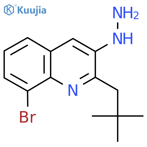 8-Bromo-2-(2,2-dimethylpropyl)-3-hydrazinylquinoline structure