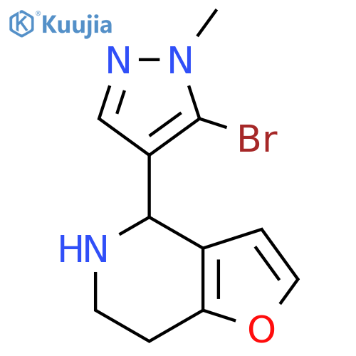 5-bromo-4-{4H,5H,6H,7H-furo3,2-cpyridin-4-yl}-1-methyl-1H-pyrazole structure