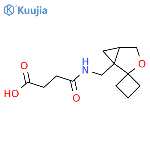 3-[({3-Oxaspiro[bicyclo[3.1.0]hexane-2,1'-cyclobutane]-1-yl}methyl)carbamoyl]propanoic acid structure