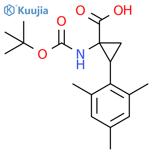 Cyclopropanecarboxylic acid, 1-[[(1,1-dimethylethoxy)carbonyl]amino]-2-(2,4,6-trimethylphenyl)- structure