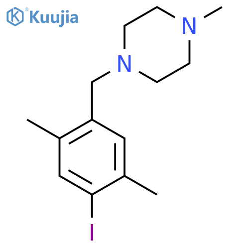 1-[(4-Iodo-2,5-dimethylphenyl)methyl]-4-methylpiperazine structure