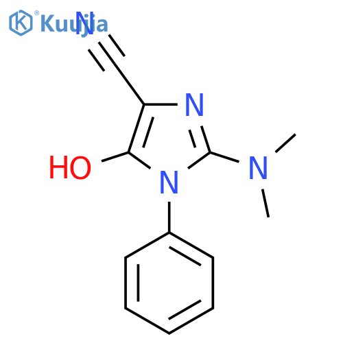 2-(dimethylamino)-5-hydroxy-1-phenyl-1H-imidazole-4-carbonitrile structure