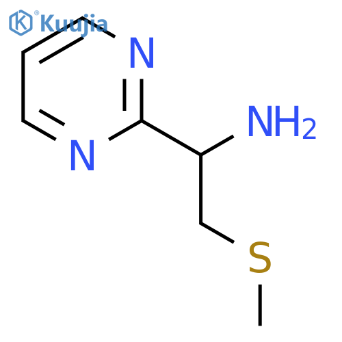 2-(methylsulfanyl)-1-(pyrimidin-2-yl)ethan-1-amine structure