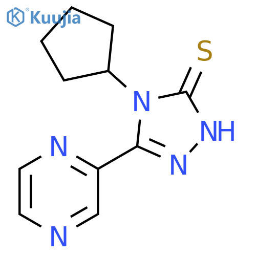 3H-1,2,4-Triazole-3-thione, 4-cyclopentyl-2,4-dihydro-5-(2-pyrazinyl)- structure