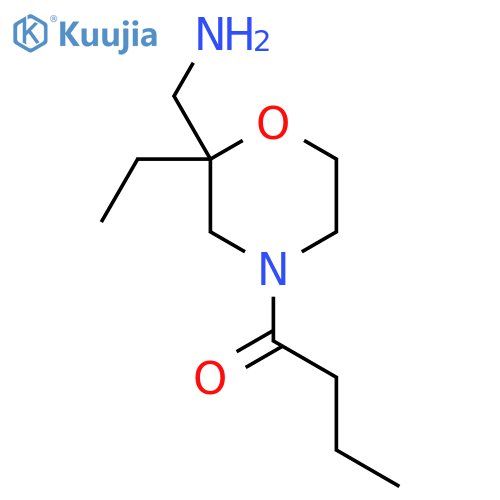 1-[2-(Aminomethyl)-2-ethylmorpholin-4-yl]butan-1-one structure