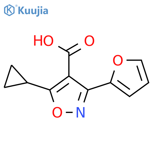 5-Cyclopropyl-3-(furan-2-yl)-1,2-oxazole-4-carboxylic acid structure