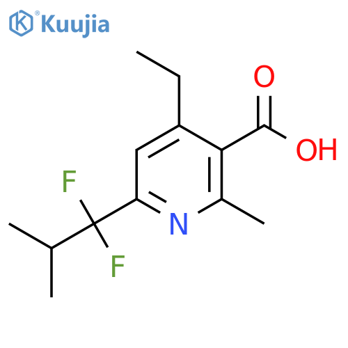 6-(1,1-Difluoro-2-methylpropyl)-4-ethyl-2-methylpyridine-3-carboxylic acid structure