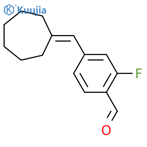 4-(Cycloheptylidenemethyl)-2-fluorobenzaldehyde structure