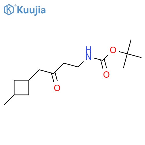 tert-butyl N-[4-(3-methylcyclobutyl)-3-oxobutyl]carbamate structure