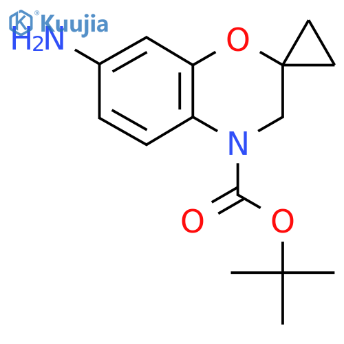 tert-butyl 7-amino-3,4-dihydrospiro1,4-benzoxazine-2,1'-cyclopropane-4-carboxylate structure