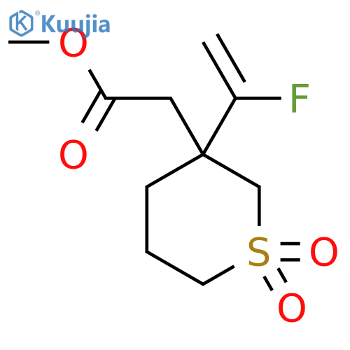 methyl 2-3-(1-fluoroethenyl)-1,1-dioxo-1lambda6-thian-3-ylacetate structure