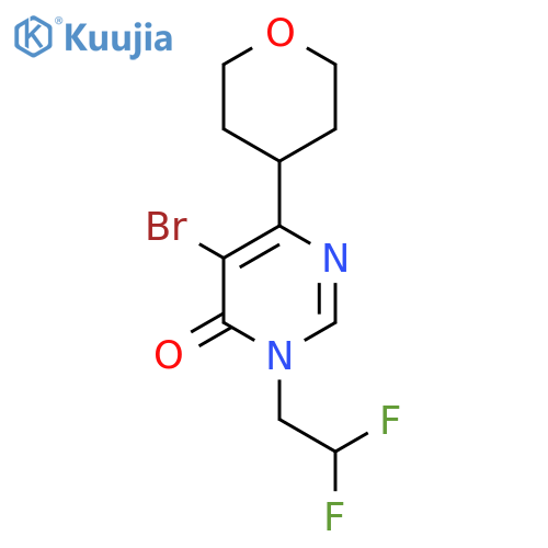 5-bromo-3-(2,2-difluoroethyl)-6-(oxan-4-yl)-3,4-dihydropyrimidin-4-one structure