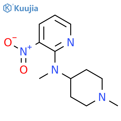 N-methyl-N-(1-methylpiperidin-4-yl)-3-nitropyridin-2-amine structure