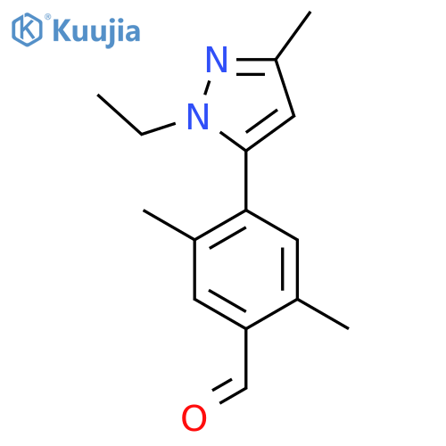 4-(1-ethyl-3-methyl-1H-pyrazol-5-yl)-2,5-dimethylbenzaldehyde structure
