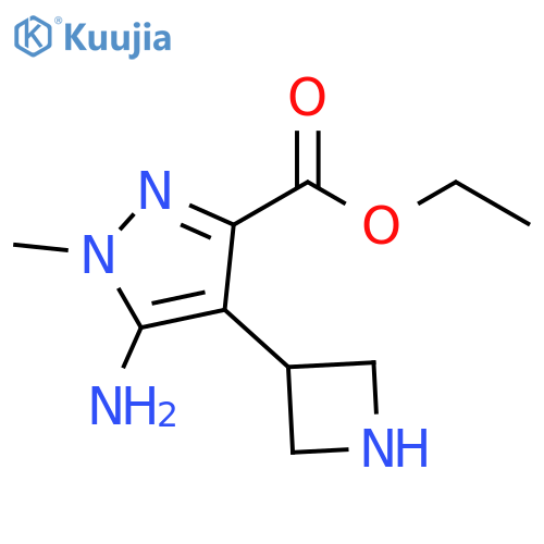 1H-Pyrazole-3-carboxylic acid, 5-amino-4-(3-azetidinyl)-1-methyl-, ethyl ester structure