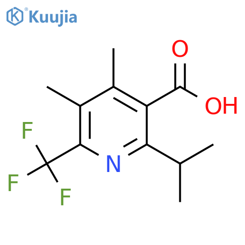4,5-Dimethyl-2-(propan-2-yl)-6-(trifluoromethyl)pyridine-3-carboxylic acid structure