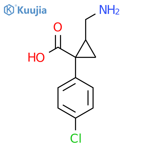 2-(Aminomethyl)-1-(4-chlorophenyl)cyclopropane-1-carboxylic acid structure