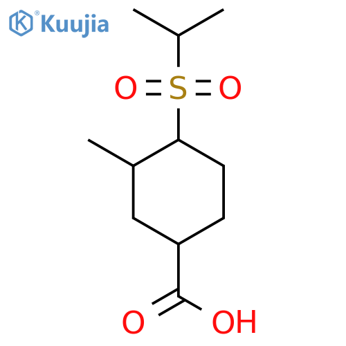 3-Methyl-4-(propane-2-sulfonyl)cyclohexane-1-carboxylic acid structure