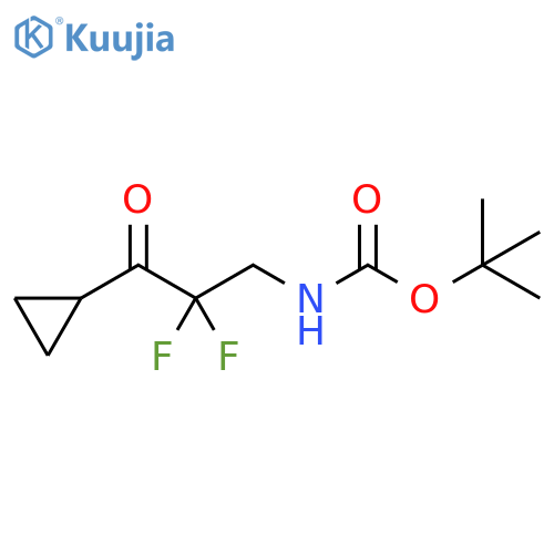 Carbamic acid, N-(3-cyclopropyl-2,2-difluoro-3-oxopropyl)-, 1,1-dimethylethyl ester structure