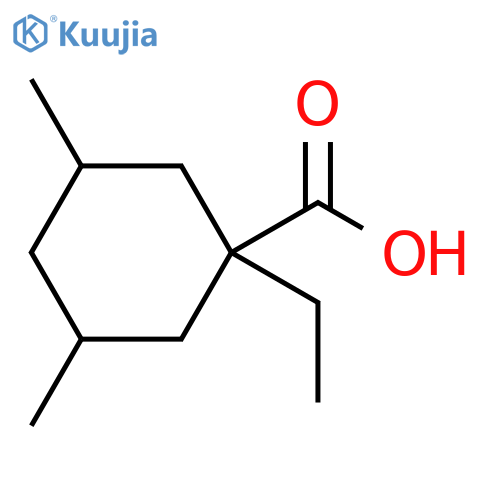 Cyclohexanecarboxylic acid, 1-ethyl-3,5-dimethyl- structure