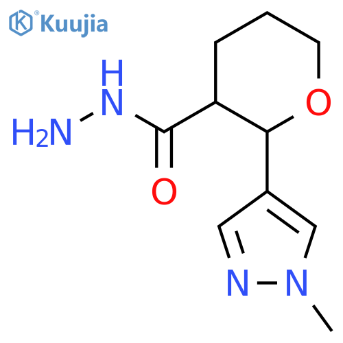 2-(1-methyl-1H-pyrazol-4-yl)oxane-3-carbohydrazide structure