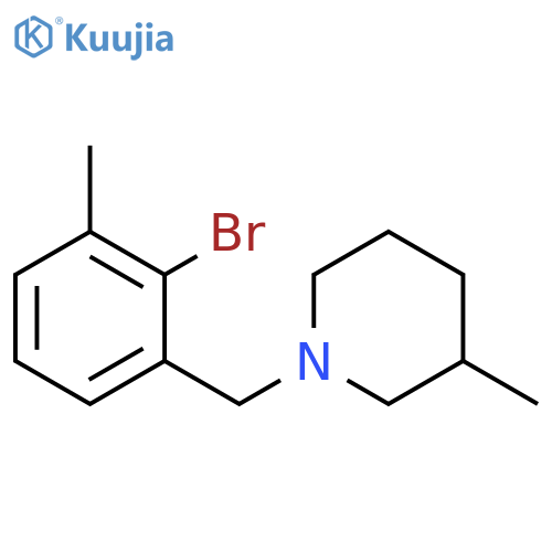 Piperidine, 1-[(2-bromo-3-methylphenyl)methyl]-3-methyl- structure