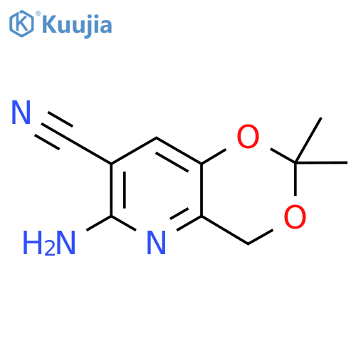 6-amino-2,2-dimethyl-2H,4H-1,3dioxino5,4-bpyridine-7-carbonitrile structure