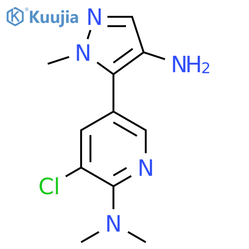 5-(4-amino-1-methyl-1H-pyrazol-5-yl)-3-chloro-N,N-dimethylpyridin-2-amine structure