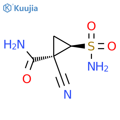 rac-(1R,2R)-1-cyano-2-sulfamoylcyclopropane-1-carboxamide structure