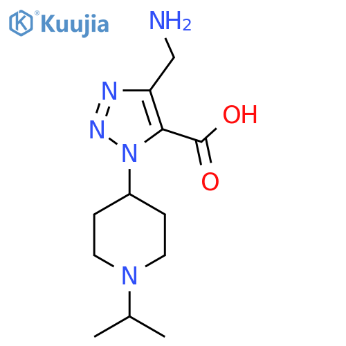 4-(aminomethyl)-1-[1-(propan-2-yl)piperidin-4-yl]-1H-1,2,3-triazole-5-carboxylic acid structure