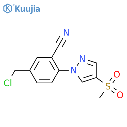 5-(chloromethyl)-2-(4-methanesulfonyl-1H-pyrazol-1-yl)benzonitrile structure