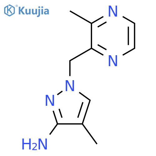 4-methyl-1-(3-methylpyrazin-2-yl)methyl-1H-pyrazol-3-amine structure