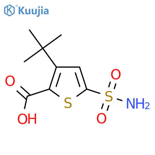 3-Tert-butyl-5-sulfamoylthiophene-2-carboxylic acid structure