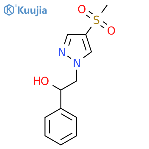 2-(4-methanesulfonyl-1H-pyrazol-1-yl)-1-phenylethan-1-ol structure